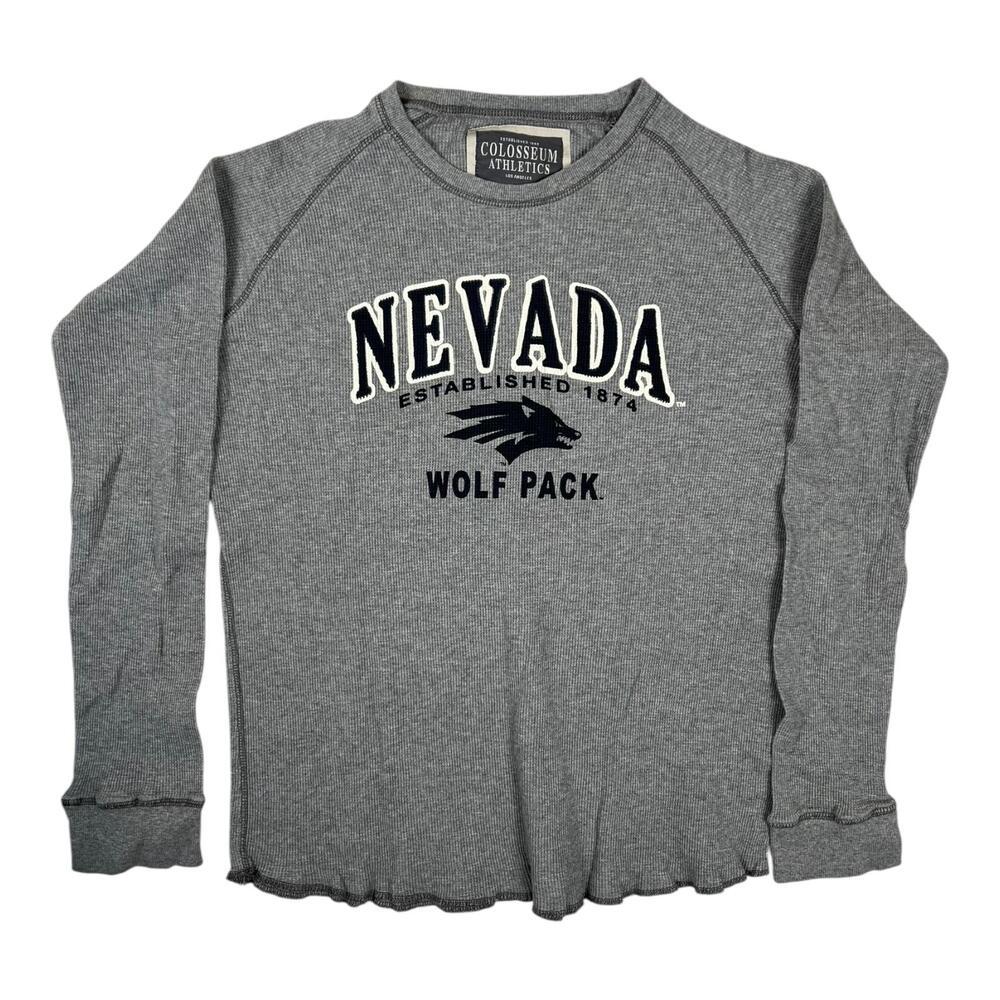 Nevada Wolf Pack Thermal Long Sleeve Shirt Size XL Gray NCAA College Colosseum
